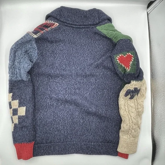 Polo Ralph Lauren Country Patchwork Cotton-Blend Shawl Cardigan Youth Size 6/7 - Picture 14 of 16